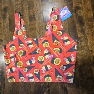 CHEEK BOSS Bra Bralette Sushi Rolls And  Kittens Womens XL